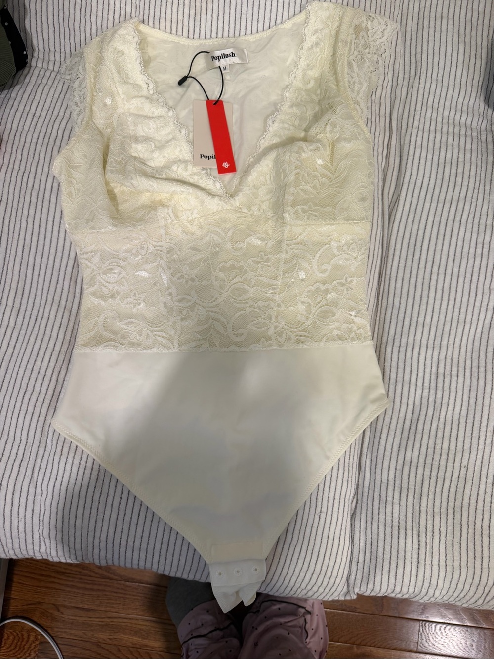 POPILUSH Ivory Lace Shaping Bodysuit